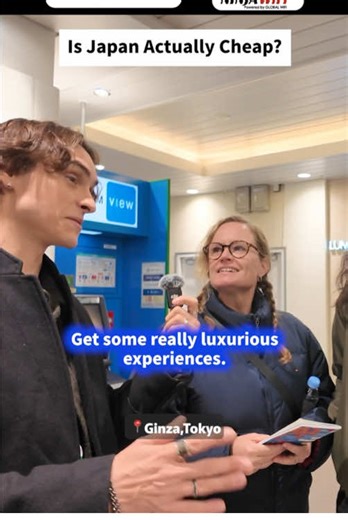 Is Japan REALLY as expensive as people say? We asked this Aussie couple in Ginza! While luxury exists, they were shocked by how cheap the food, drinks, and transport are compared to back home. #unfilteredjapan #streetinterview #JapanTravel #Tokyo #japan