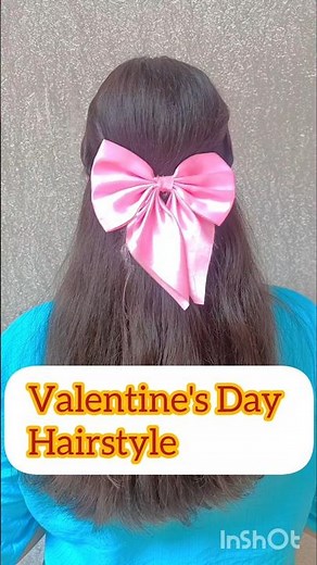 Valentine Day Special Bow Hairstyle 💝 Easy & Cute