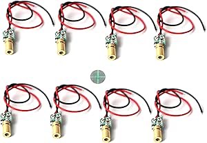 Green line Laser Module, Industrial Laser Module Adjustable Focus (6mm-cross-8pack)