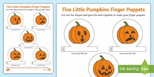 Five Little Pumpkins Finger Puppets