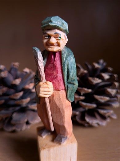 Hand Carved Wood Folk Art Figurine - Etsy