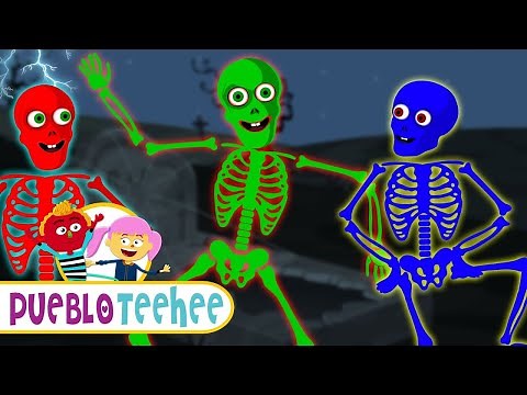 5 esqueletos bailando en una tumba - Canciones infantiles animadas | Pueblo Teehee