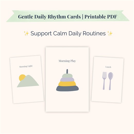 Gentle Morning Rhythm Cards for Preschool | Daily Routine Cards, Calm Homeschool & Screen-free Learning - Etsy