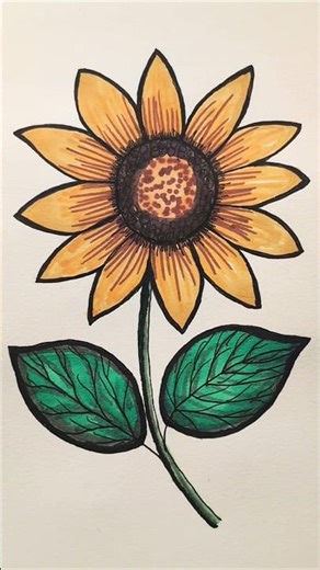 Easy Sunflower 🌻 drawing for beginners#EasyDrawing#SunflowerDrawing #ArtForBeginners #Drawing#shorts