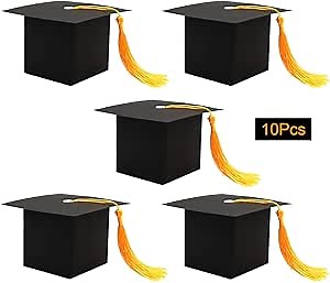 SDKI 10Pcs Graduation Gift Box for Party - Grad Cap Candy Boxes for Chocolate - Party Favor Decorations