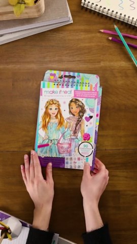 Amazon.com: Make It Real Fashion Design Sketchbook Kit for Girls - Blooming Creativity Set with Stencils, Puffy Stickers, Design Guide - Unleash Fashion Talent, Develop Skills, for Kids Ages 6 : Arts, Crafts & Sewing