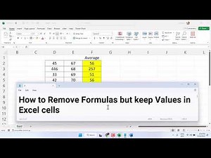 Remove All Formulas from an excel sheet and Keep Values using Shortcuts