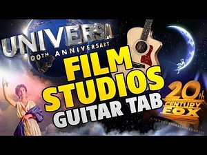 TOP5 Movie Company Intros on acoustic guitar with TAB (fingerstyle cover)