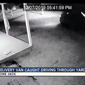 Amazon driver caught throwing package, driving through yard