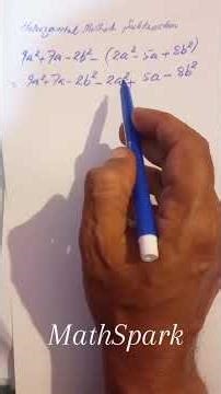 Algebraic Subtraction Using Horizontal Method | Easy Step-by-Step Explanation #shorts