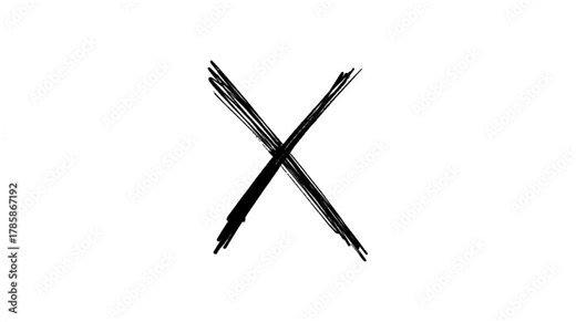 cross painted by wide brush strokes, Abstract neon cross mark icon animation. Cross symbol animation