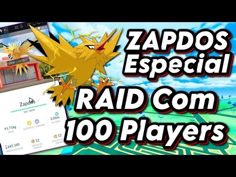 ZAPDOS ESPECIAL COORDENADA ! 100 PLAYERS Na RAID No POKEMON GO EVENTO FLY !