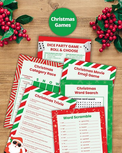 Christmas Party Games | Printable Holiday Game | Fun Family & Friends Games | Instant Download Xmas Activities - Etsy UK