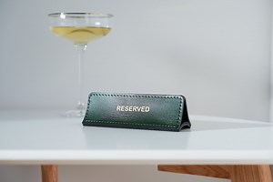 Leather Reserved Table Sign: Restaurant Wedding Decor - Etsy