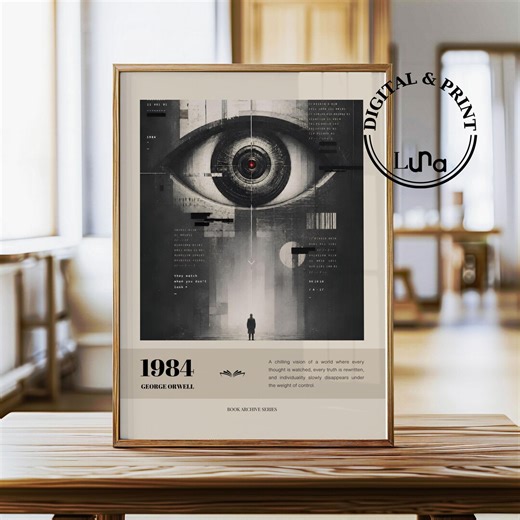 1984 Poster: Dystopian Book Wall Art (digital or Print) - Etsy