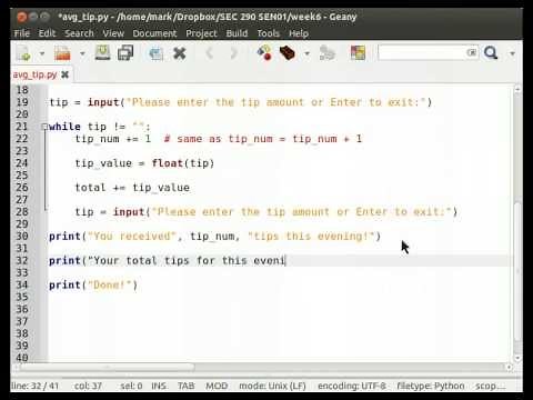 Using a while loop in Python to maintain a counter and a running total