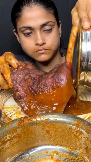Eating Spicy 🥵 huge Mutton leg #mukbang #asmr #eating #food #foodie #viral #shorts #tranding #mutton