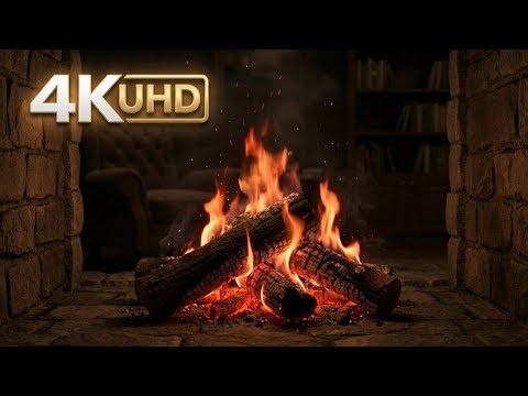 Relaxing Fireplace Evening 🔥 Burning Logs & Crackling Sounds for Pure Calm and Sleep