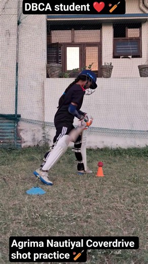 Coverdrive shot practice drill || DBCA student Agrima Nautiyal ❤️🏏#coverdrive#viral#ytshorts