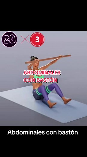 Ejercicios de abdominales con bastón en casa
