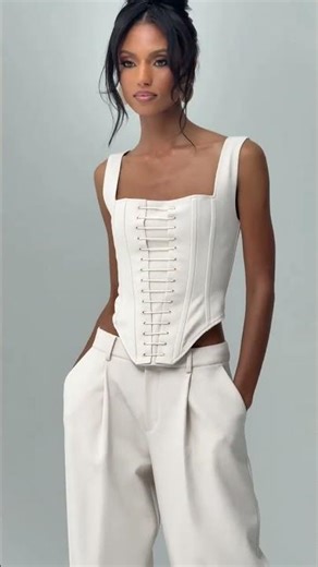 Suiting tank corset top and wide leg pants | Naked Wardrobe | S.26