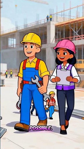 Work Hard, Laugh Hard | Construction Worker Cartoon #project #animation #shorts