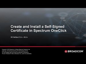 Create and Install a Self-Signed Certificate in Spectrum OneClick