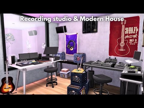 RECORDING STUDIO🎸 + MODERN HOUSE🏡 | The Sims 4 | Speed Build