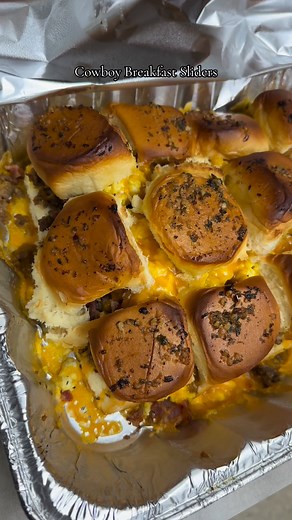 20 reactions · 6 comments | Cowboy Breakfast Sliders 肋縷 Ingredients are: Bacon, Sausage, Eggs, Cheese, Hawaiin sweet rolls, and cowboy butter. I brought them to work this morning, needless to say, the pan is destroyed 來❤️ Cooking is my love language! #BreakfastIdeas #BreakfastSliders #Foodie #FoodIdeas #SlidersRecipe #FoodContentCreator #Fyp | Denesha Smith | Facebook