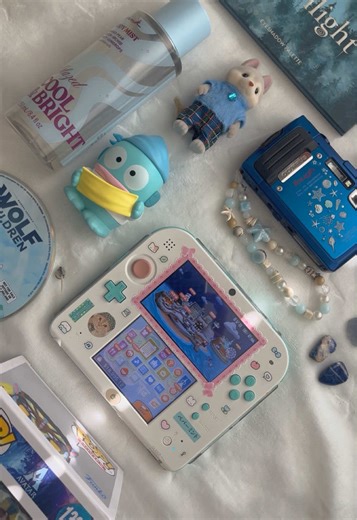 Me Core!!! 🫐 yes the Advil was necessary. I’m not sure if blue is my favorite color but I have noticed that ever since I was little, I’ve always grabbed things in that color. I just feel relaxed when I see it I guess. (Honestly I would have added my big old Wii in there but it’s so dirty) #hangyodon #nintendo #ghibli #avatar #tomodachilife @Official Calico Critters @Sylvanian Families @Official Sanrio @VSPINK @Victoria's Secret @Avatar @Libby Frame