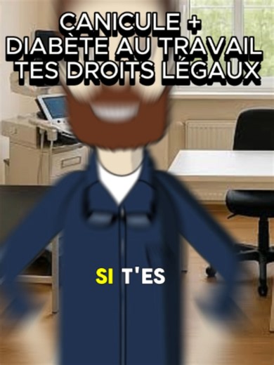 En France, l'employeur doit fournir eau fraîche, aménager le poste, laisser accès au traitement et respecter le droit de retrait pour les travailleurs diabétiques en canicule. C'est le Code du travail. OUI si tu travailles en ce moment 👇#travail #santé #DiabeteType2 #DiabeteType1 #droit
