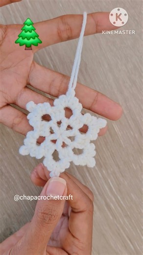 🌲 Crochet Snowflake Christmas Ornament 👇Free pattern Tutorial on YouTube step by step #shorts