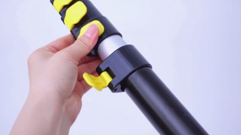 7-30 ft Telescopic Extension Pole with Utility Hook, Multi-Purpose Aluminum Pole for Painting, Dusting and New Year Window Cleaning Christmas Lights Installation Without a Ladder(Yellow)