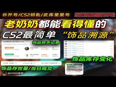 [CS2] The simplest way to trace the origin of CS2 items: query historical owners + CS2 inventory ...