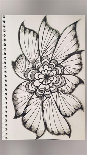 floral zentangle art tutorial,Day 41 #zentangleart #shorts #satisfying