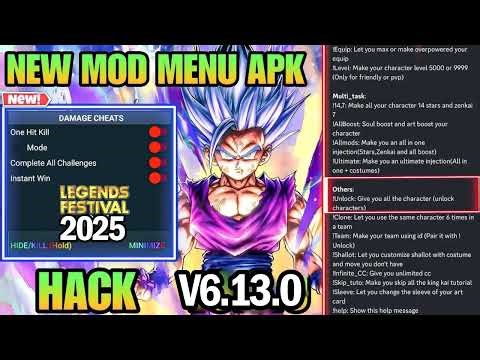 DRAGON BALL LEGENDS MOD APK 6.13.0 | DOWNLOAD DBL MOD MENU VIP HACK UNLIMITED CRYSTALS TERBARU 2025