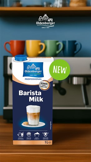 Introducing the new product in our Professional line - Oldenburger Barista Milk! Ideal for foaming and creating silky-smooth lattes and cappuccinos. 🥛☕ Perfect for hot or cold drinks, and a must-have for all coffee lovers who want to take their coffee game to the next level! 💫 Enjoy your barista-quality drink! #OldenburgerDairy #OldenburgerBaristaMilk | Oldenburger