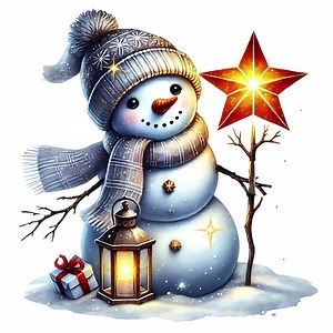 Christmas Snowman Clipart: Festive Holiday Art (12 JPG Digital Download, Commercial Use) - Etsy