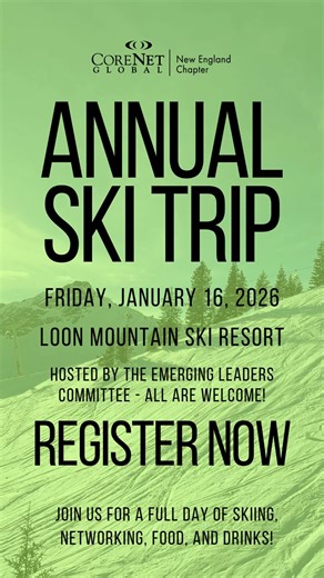 CoreNet Global - New England Chapter on Instagram: "🎿 Mark your calendars and join us on Friday, January 16, 2026 for the CoreNet Global - New England Chapter Annual Ski Trip! We are heading to Loon Mountain Resort for a full day of skiing, networking, and enjoying great food and drinks. Whether you’re a seasoned skier or just learning, this day is designed for everyone. Hosted by the Emerging Leaders Committee, all are welcome! 🚌 Need a ride? Grab the “Register Now – With Bus Ticket” option f