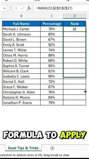 Arrange Students Rank Wise In Excel #excel #exceltips #exceltricks #exceltutorial