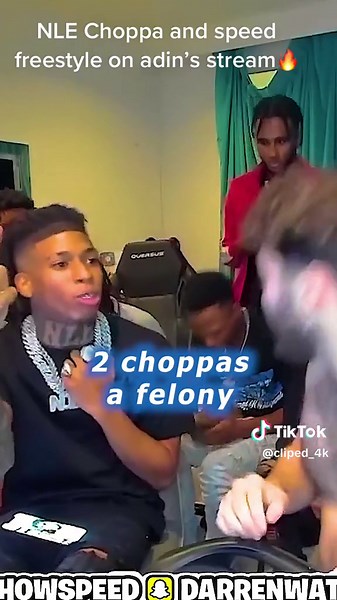 Adin Ross Speed and NLE Choppa Freestyle Compilation