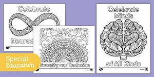 Celebrate Neurodiversity Mindfulness Coloring Pages