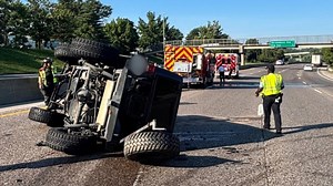 St. Louis Fire Department engine rear-ended on highway; driver, 2 firefighters injured