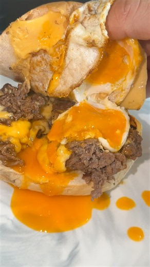 Shaved steak, egg, cheese sandwich #cooking