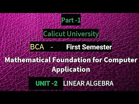 BCA- First Semester-Mathematical Foundation for Computer applications