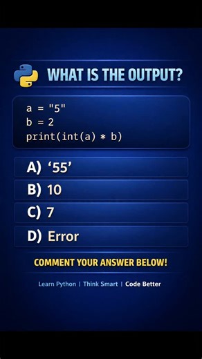 python programming on Instagram: "Comment your answer below 👇 . . . . . #pythonprogramming #codinglife #pythondeveloper #datascience #instagramreels #learn #codesuccess #progrmmingtutorial #pythonquiz #code #less"