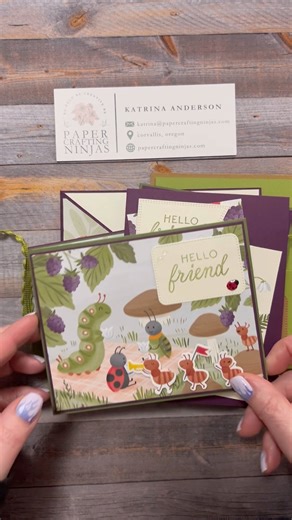 A series of whimsical handmade cards & a box made with the Stampin’ Up! Cute as a Bug Suite.