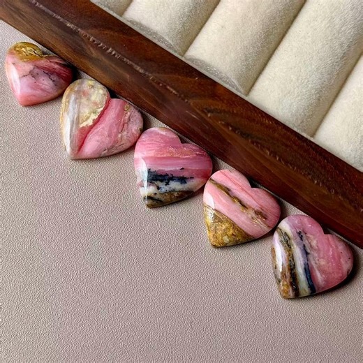 Heart-shaped Peruvian Pink Opal Cabochon | Natural Gemstone for Jewelry Making, Healing Crystal - Etsy