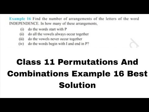 Class 11|| Permutations And combinations|| Example 16 Solution #permutations_and_combinations
