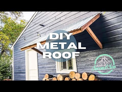HOW TO BUILD A ROOF // Overhang Metal Roof // DIY // Firewood Cover